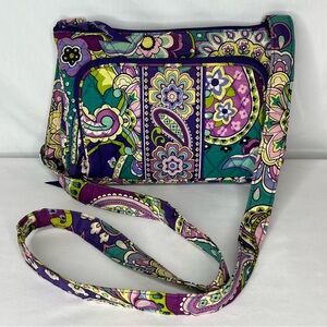 Vera Bradley Little Hipster Crossbody Bag- Heather Purple Paisley Pattern